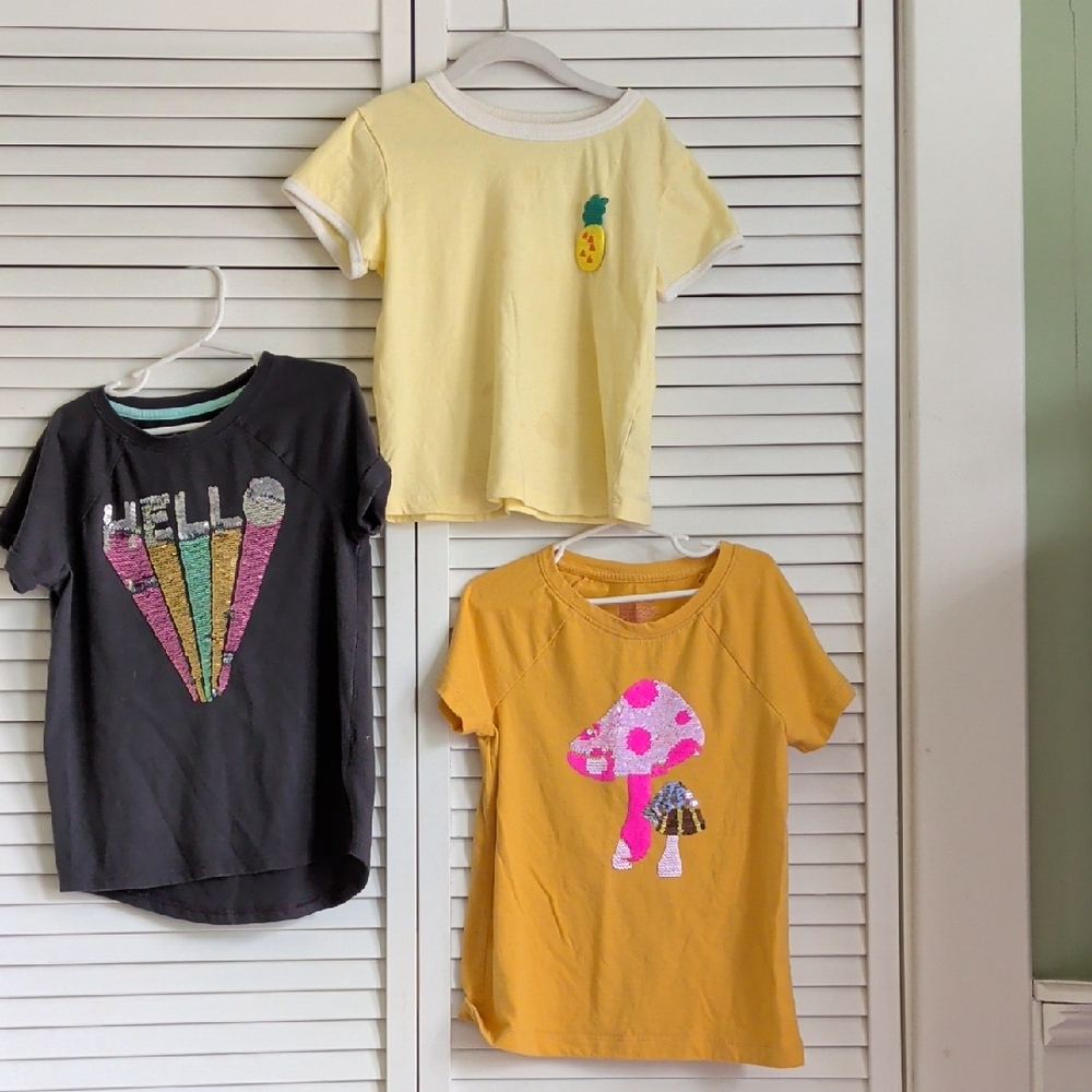 Cat & Jack Yellow Mushroom and Pineapple Tees